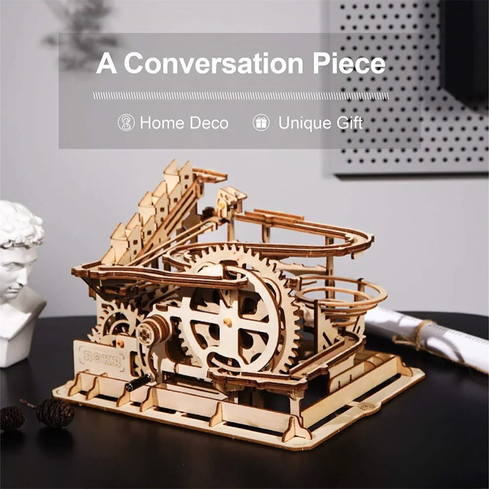 ROKR Marble Night City 3D Wooden Puzzle Waterwheel Model 